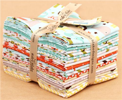 Fat Quarter Elefant Flugzeug Stoff Bndel Oh Boy Riley Blake