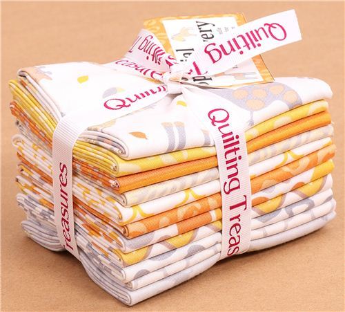 Fat Quarter Stoff Bndel Tier orange Quilting Treasures