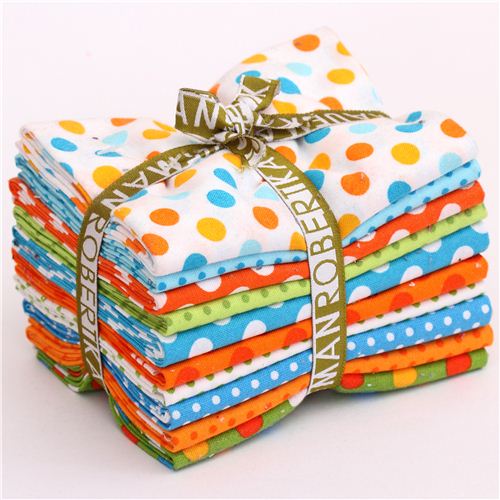 Fat Quarter fabric bundle dots Summer Luvin' Robert Kaufman