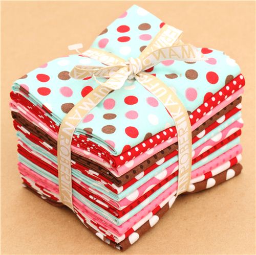 Coupons de tissus Fat Quarters pois Ice Cream Robert Kaufman