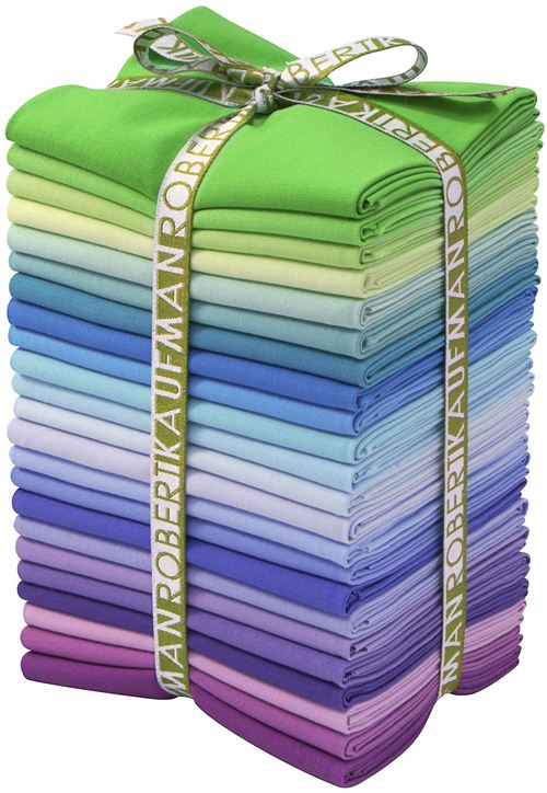 Fat Quarter Stoff Bündel grün-lila Sunset Robert Kaufman