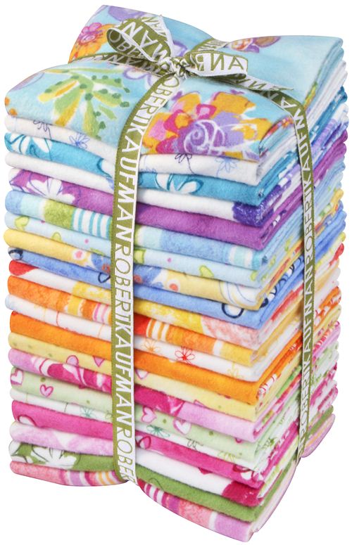 Fat Quarter flannel fabric bundle Daisy Love Robert Kaufman