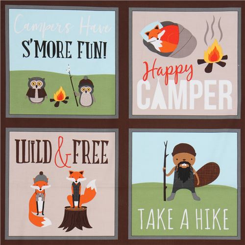 Defectuoso - Robert Kaufman tela con paneles de animales de acampada 3