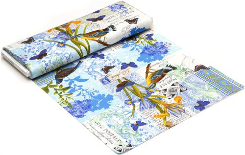 French theme Michael Miller fabric blue lily 3