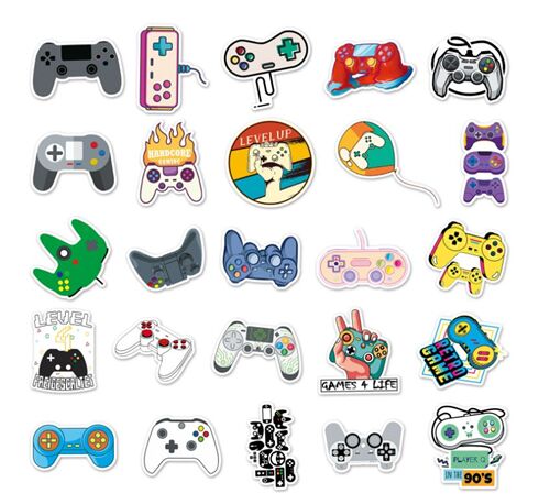 Pacchetto di controller per console adesivo fustellato per giochi 50 design unici 7