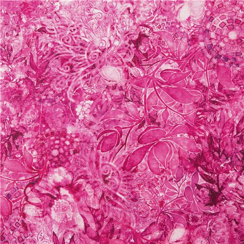 Glasblumen flächendeckend Farbverlauf Pink Stoff