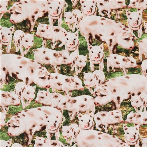 Bauernhoftier Ferkel Schweine Stoff