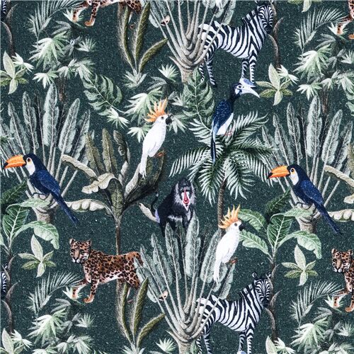 Fauna Selvatica Tropicale Scura Tessuto