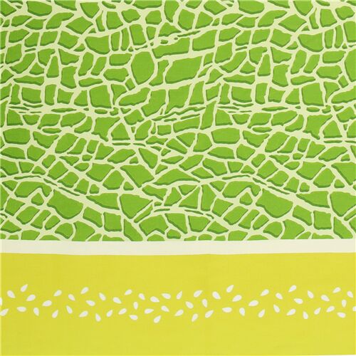 Tela oxford de frutas melón amarillo piel verde doble bor Tela