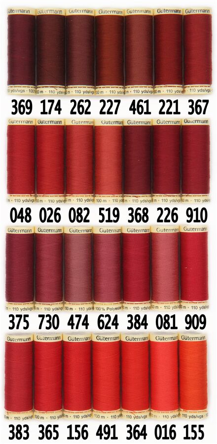 Fil � coudre Gutermann Sew-all rouge pomme n� 156 11