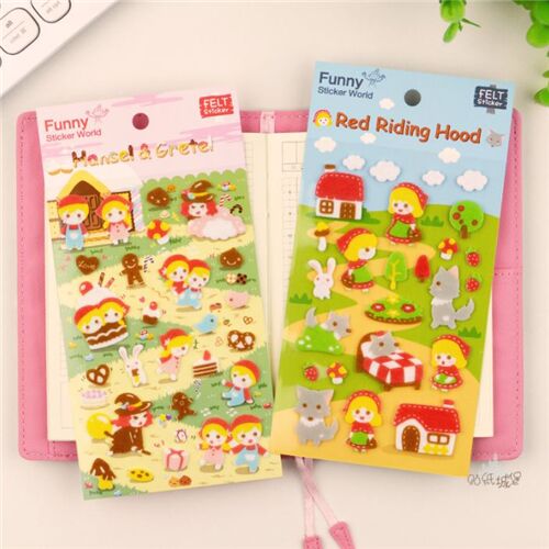 Hansel Gretel hoja de pegatinas libro de cuentos fieltro personaje de cuento de hadas hombre de pan  4
