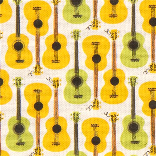 Heather Ross canvas fabric guitars Far Far Away 3 1