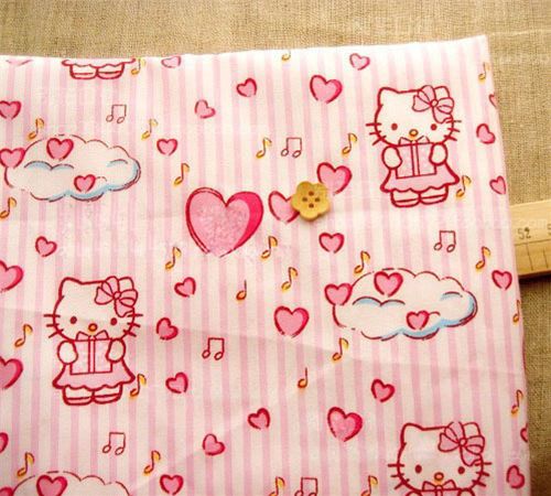 Hello Kitty Stoff Geburtstagsgeschenk Herzen 0,5m 1
