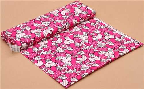 Hello Kitty oxford fabric pink hearts by Sanrio from Japan 0