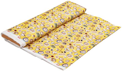 Remnant (50 x 148 cm) - Hong Kong dim sum food fabric yellow siew mai bao 8