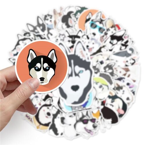 Huskies 50 einzigartige Designs Sibirische Hunde Welpen gestanzte Aufkleberpackung 3