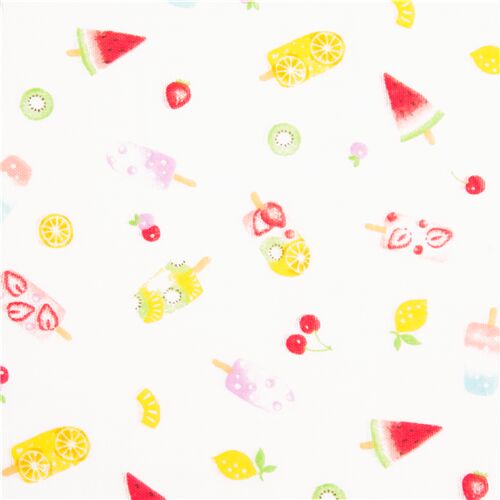 Japanese Cute Fruit Ice Lolly Popsicles Fabric