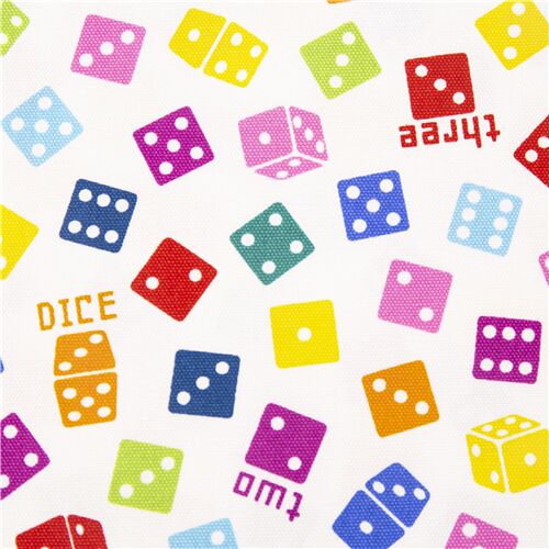 Colourful Tumbling Dice Fabric