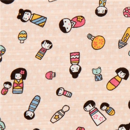 Japanese Cosmo fabric iroha Japanese doll light pink Fabric