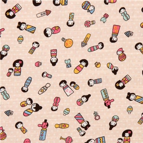 Japanese Cosmo fabric iroha Japanese doll light pink 2