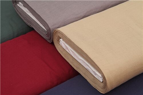 Chutes de tissu de (47 x 108 cm) - Tissu double gaze rouge bordeaux, import� du Japon 5