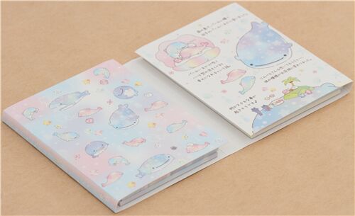 Jinbesan and friends mini fold-out memo pad with erasers by San-X 3