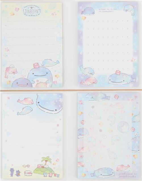Jinbesan and friends mini fold-out memo pad with erasers by San-X 4
