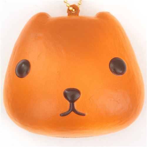 Lindo colgante blando Squishy panecillo Kapibarasan marrón