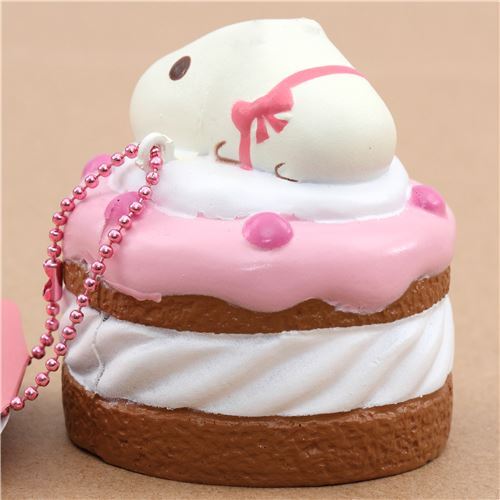 Kapibarasan brauner wei�er Kuchen Squishy Anh�nger 4
