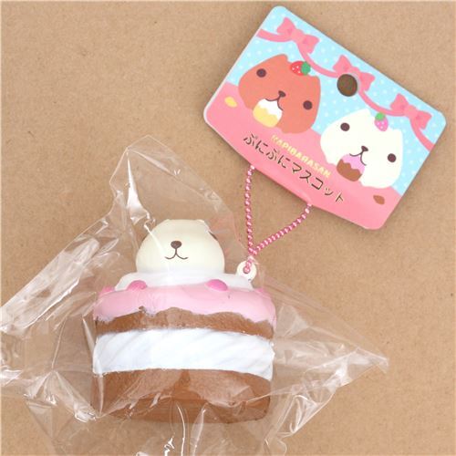 Kapibarasan brauner wei�er Kuchen Squishy Anh�nger 6