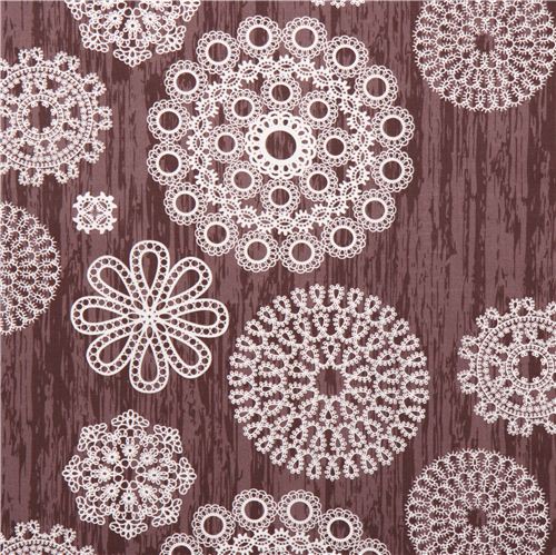 Tela ornamento mantel encaje Knots & Loops Bark de Michael Miller Tela