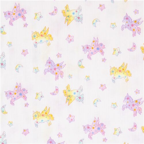 Sweet Pastel Unicorns and Stars Fabric