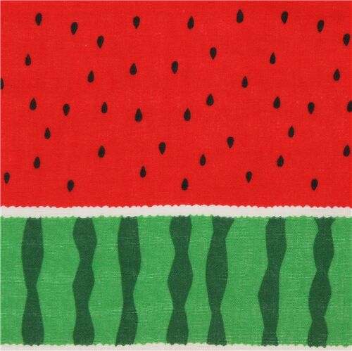 tessuto doppio velo anguria rossa verde Tessuto