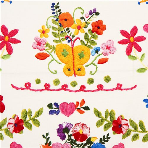Kokka fabric Candy Party with flowers & border Japan 1