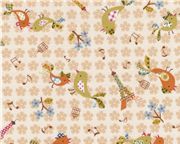 Paris Birds Eiffel Tower Kokka Fabric Japan kawaii half yard Tessuto