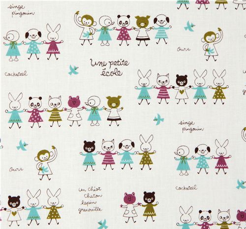 Kokka fabric animal children Kokka fabric animal kids children animals Kokka Stoff Tierkinder Tiere