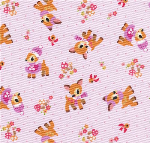Kokka fabric deer bambi fawn Kokka Stoff Rehkitz Winter
