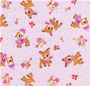 cute Bambi Kokka Fabric from Japan pink LIMITED Fabric