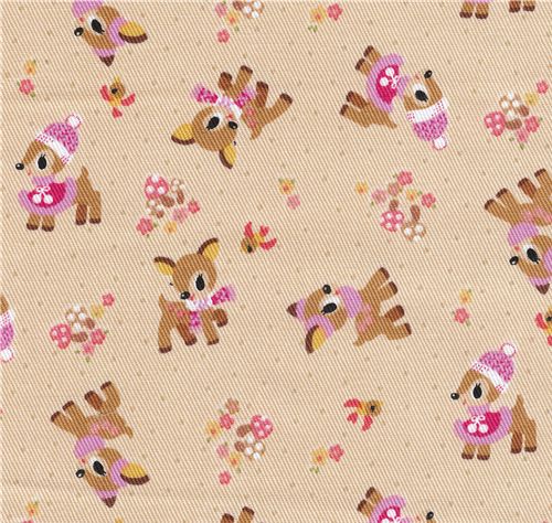 Kokka fabric deer Kokka fabric deer bambi fawn Kokka Stoff Rehkitz Winter