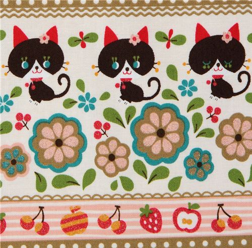 Kokka fabric black kitty Kokka fabric black kitty Kokka Stoff schwarze Katze