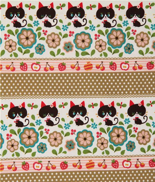 Kokka fabric black kitty Kokka fabric black kitty Kokka Stoff schwarze Katze