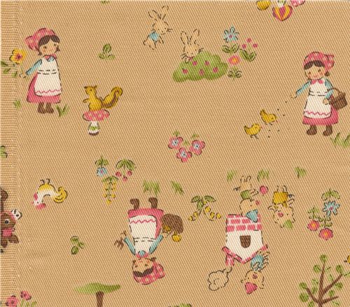 Kokka fabric farm girl Kokka fabric farm girl Kokka Stoff Bauernmädchen