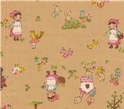 Farm Girl Kokka Fabric from Japan kawaii half yard Fabric