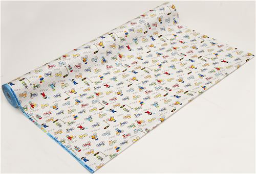 Kokka fabric for boys funny bicycles and traffic lights 3