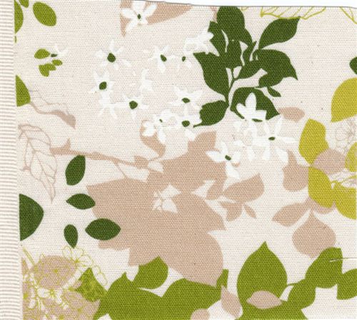 Kokka fabric green leaves Kokka Stoff gr�ne Bl�tter