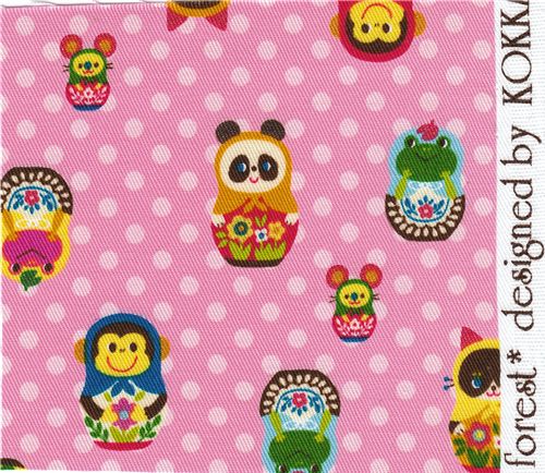 Kokka fabric matryoshka animals Kokka fabric matryoshka animals panda Kokka Stoff Matroschka Tiere