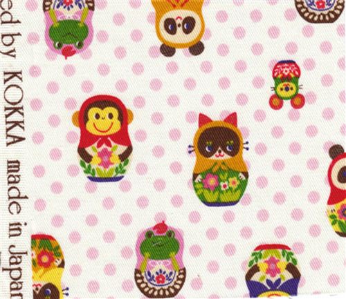 Kokka fabric matryoshka animals Kokka fabric matryoshka animals panda Kokka Stoff Matroschka Tiere