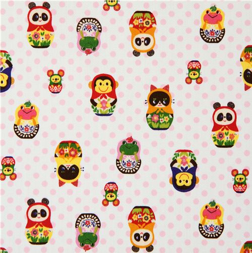 Kokka fabric matryoshka animals Kokka fabric matryoshka animals panda Kokka Stoff Matroschka Tiere