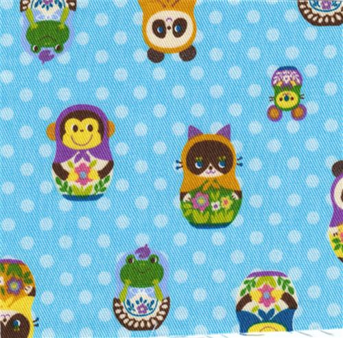 Kokka fabric matryoshka animals Kokka fabric matryoshka animals panda Kokka Stoff Matroschka Tiere