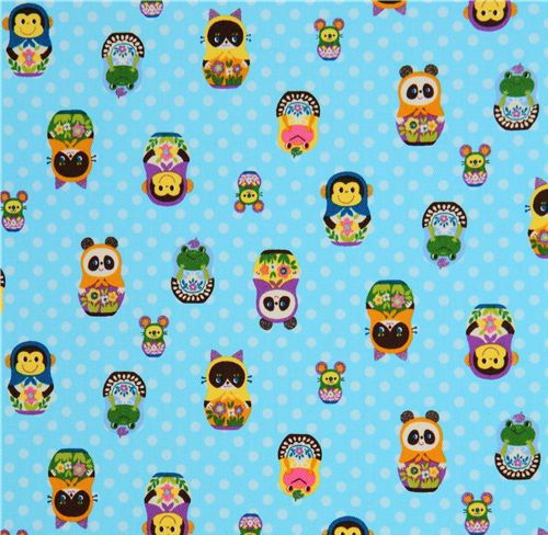 Kokka fabric matryoshka animals Kokka fabric matryoshka animals panda Kokka Stoff Matroschka Tiere